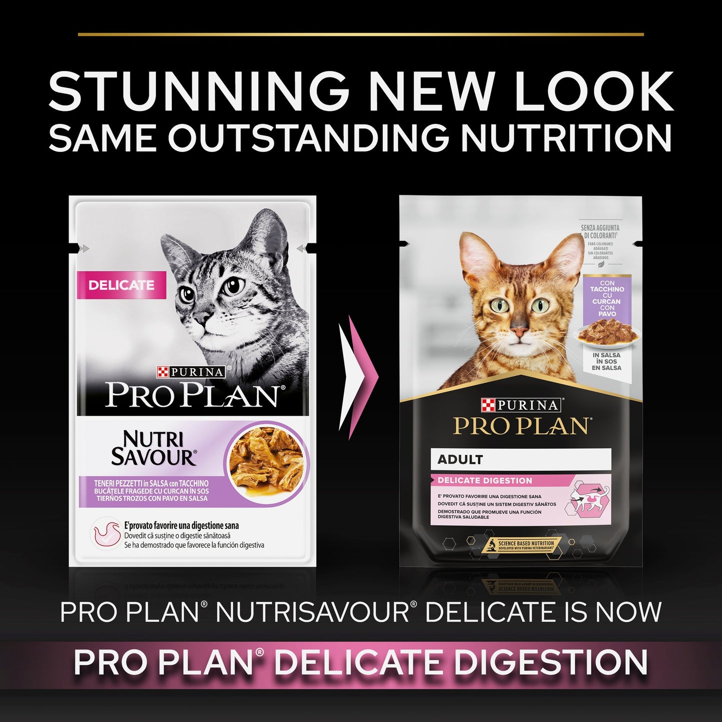 Purina Pro Plan Delicate Digestion Wet Cat Food, Turkey in Gravy, 85g (26 pouches)