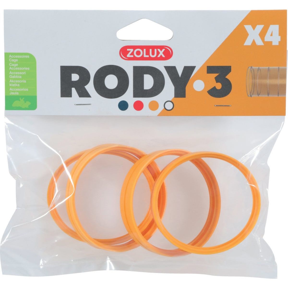 Zolux Rody 3 Connector Ring Banana x4, Yellow