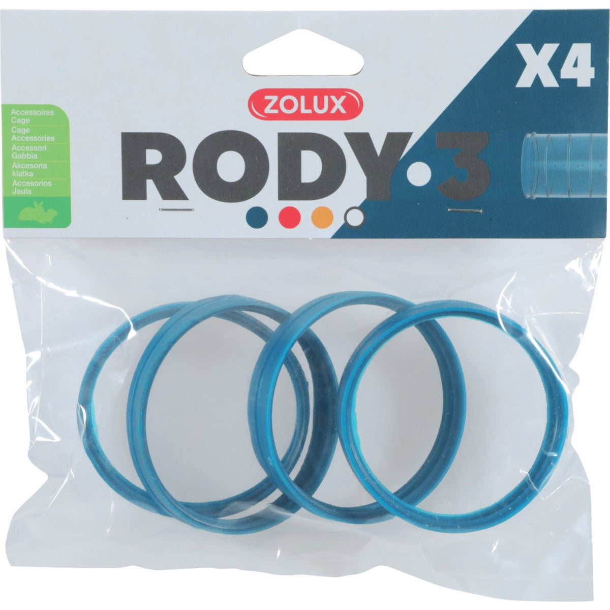 Zolux Rody 3 Connector Ring x4, Blue