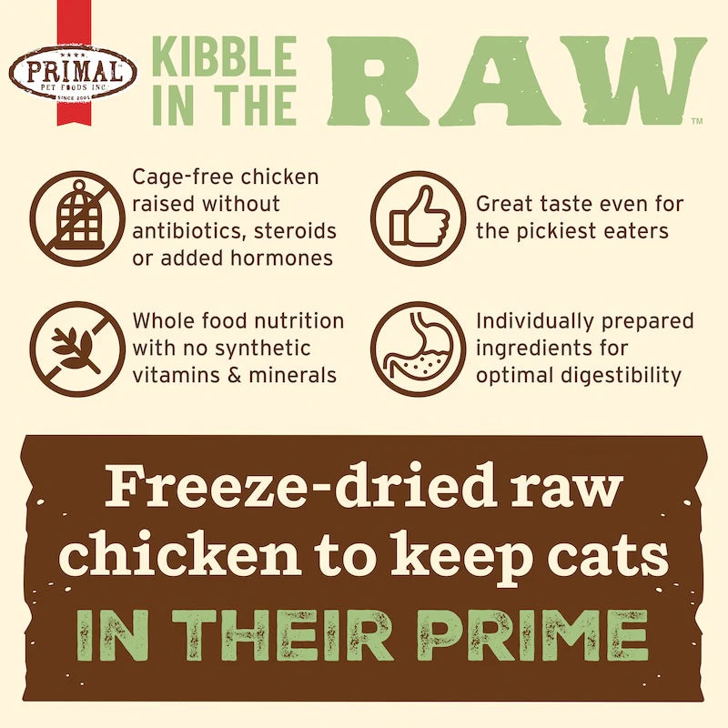 Primal Kibble in the Raw Cat Food – Chicken Recipe