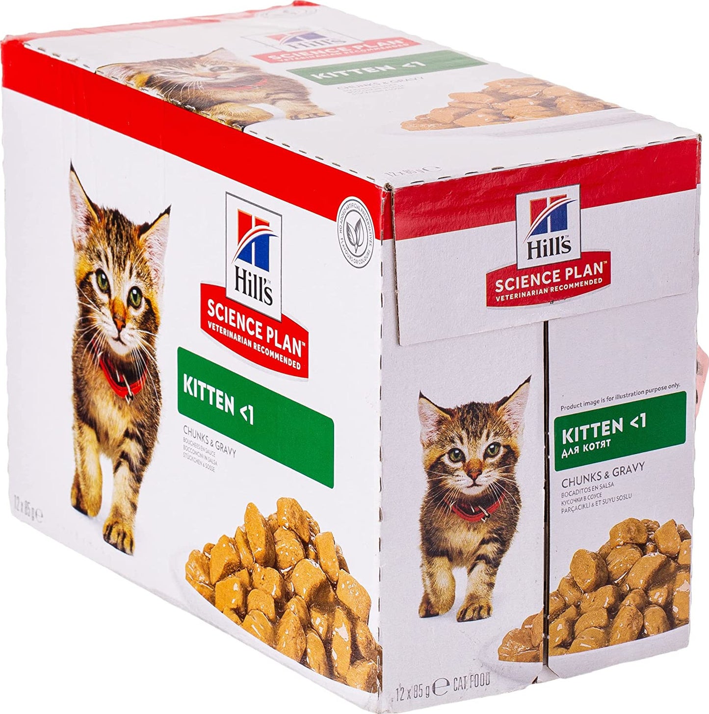 Hills Science Plan Tender Chunks & Gravy Kitten OF Pouches Wet Food - (12x85g)