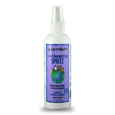 Earthbath 3-IN-1 Deodorizing Spritz, Rosemary with Skin & Coat Conditioners, Made in USA, 8 oz pump spray
