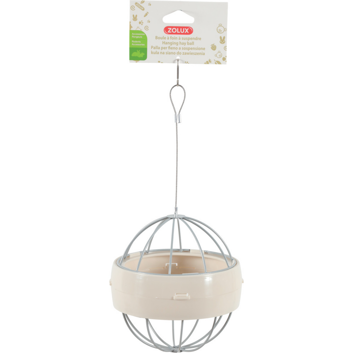 Zolux Plastic Hanging Hay Ball Beige, 14 cm dia.