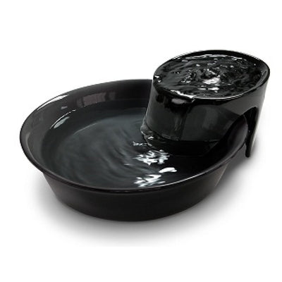 Pioneer Pets Big Max Ceramic Pet Water Drinking Fountain 128oz (Black)