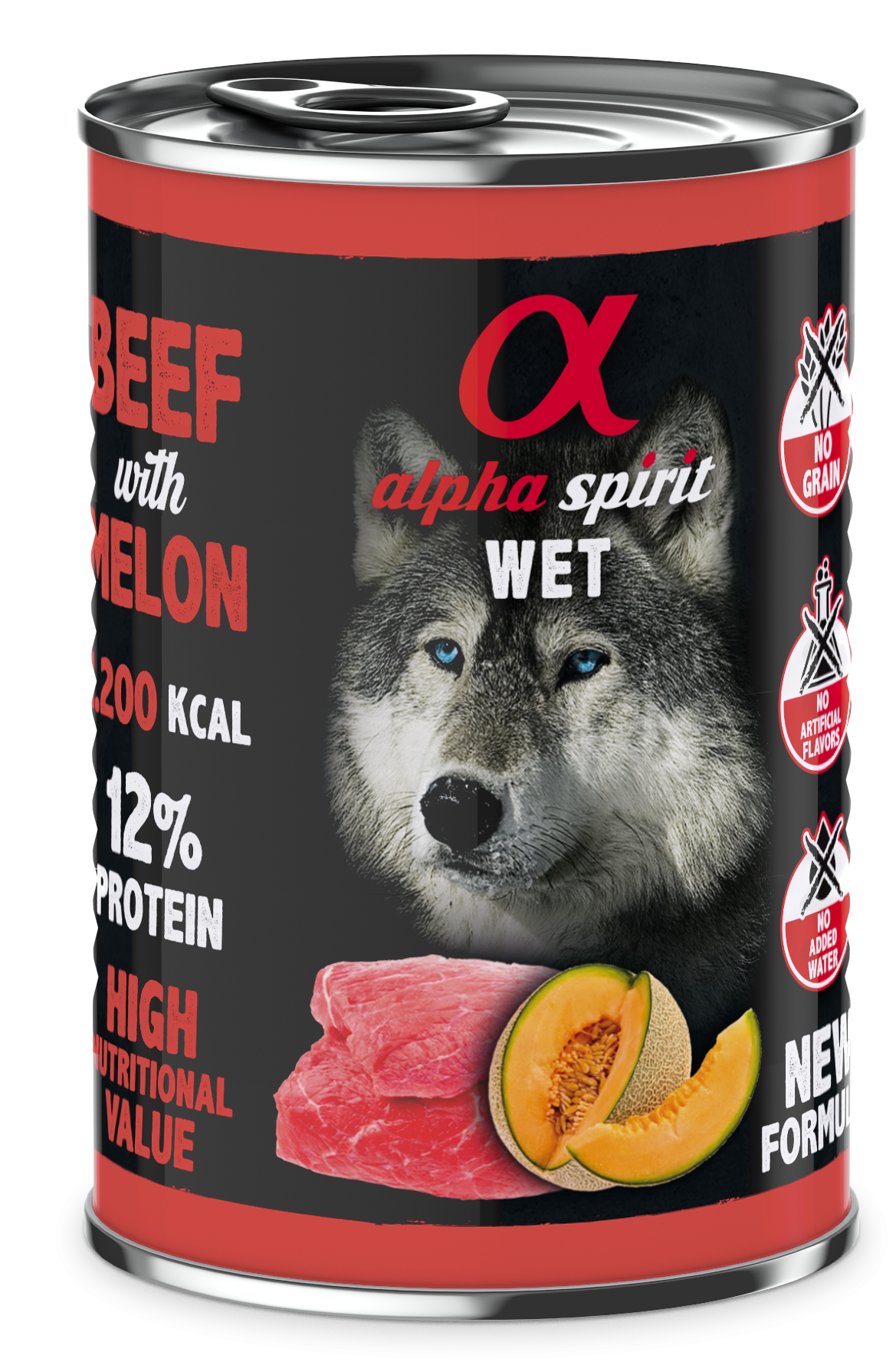 Alpha Spirit Canned Dog Food Beef With Melon 400 g