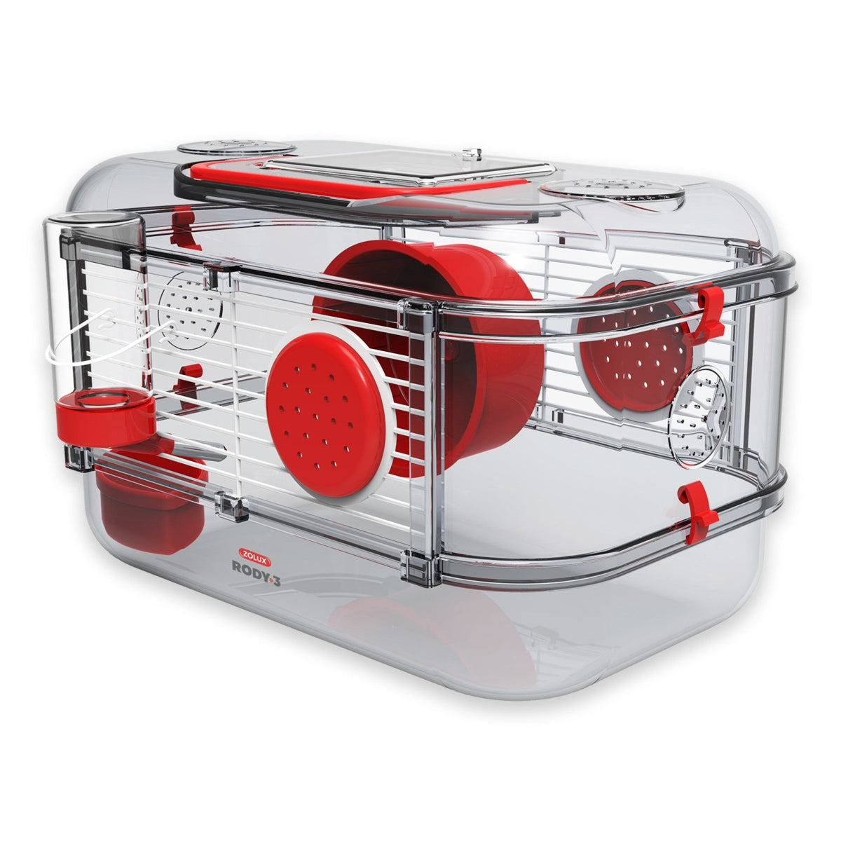 Zolux Rody 3 Mini Rodent Cage, Grenadine Red