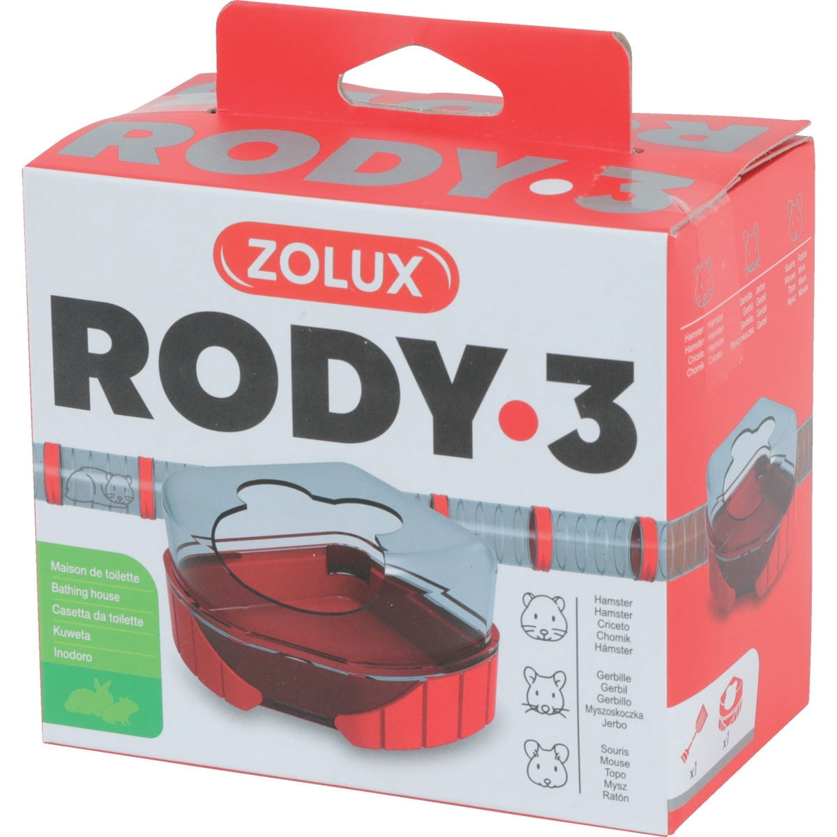 Zolux Rody 3 Toilet House Grenadine, Red
