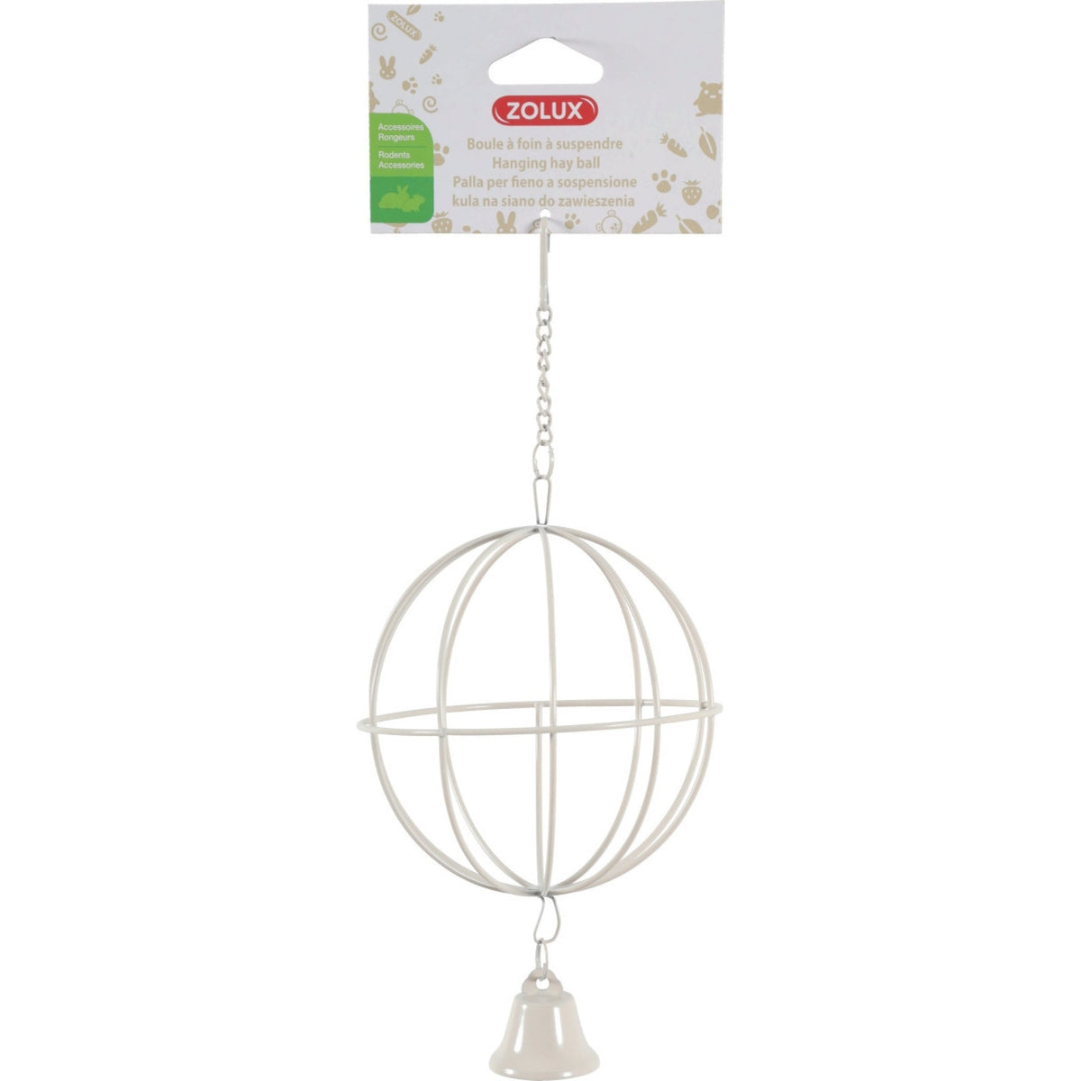 Zolux Metallic Hanging Hay Ball Beige 10 cm dia.
