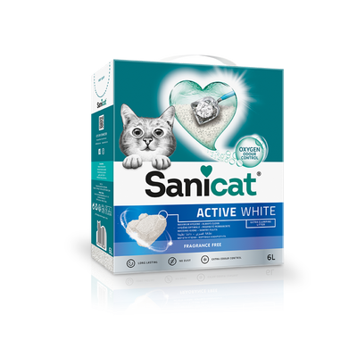 SaniCat Active White Unscented, Cat Litter - 6 L