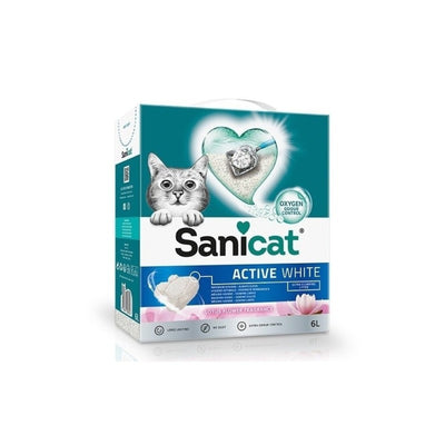 Sanicat Active White Lotus Flower, Cat Litter - 6 L