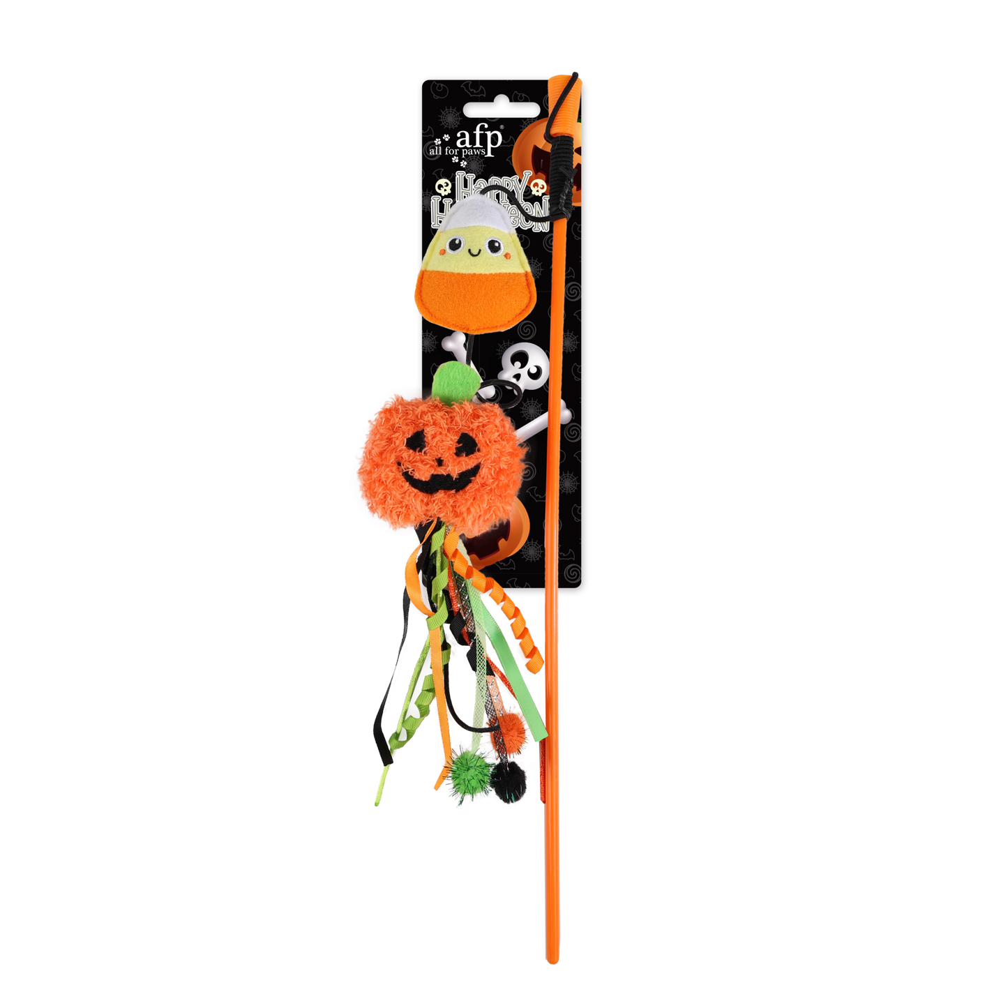 Naughty Or Trick Cat Pumpkin & Candy Wand