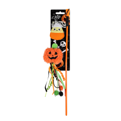 Naughty Or Trick Cat Pumpkin & Candy Wand