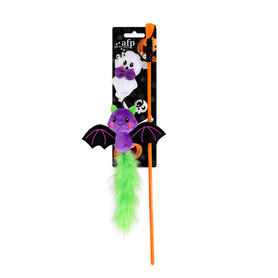 Naughty Or Trick Cat Ghost & Bat Wand