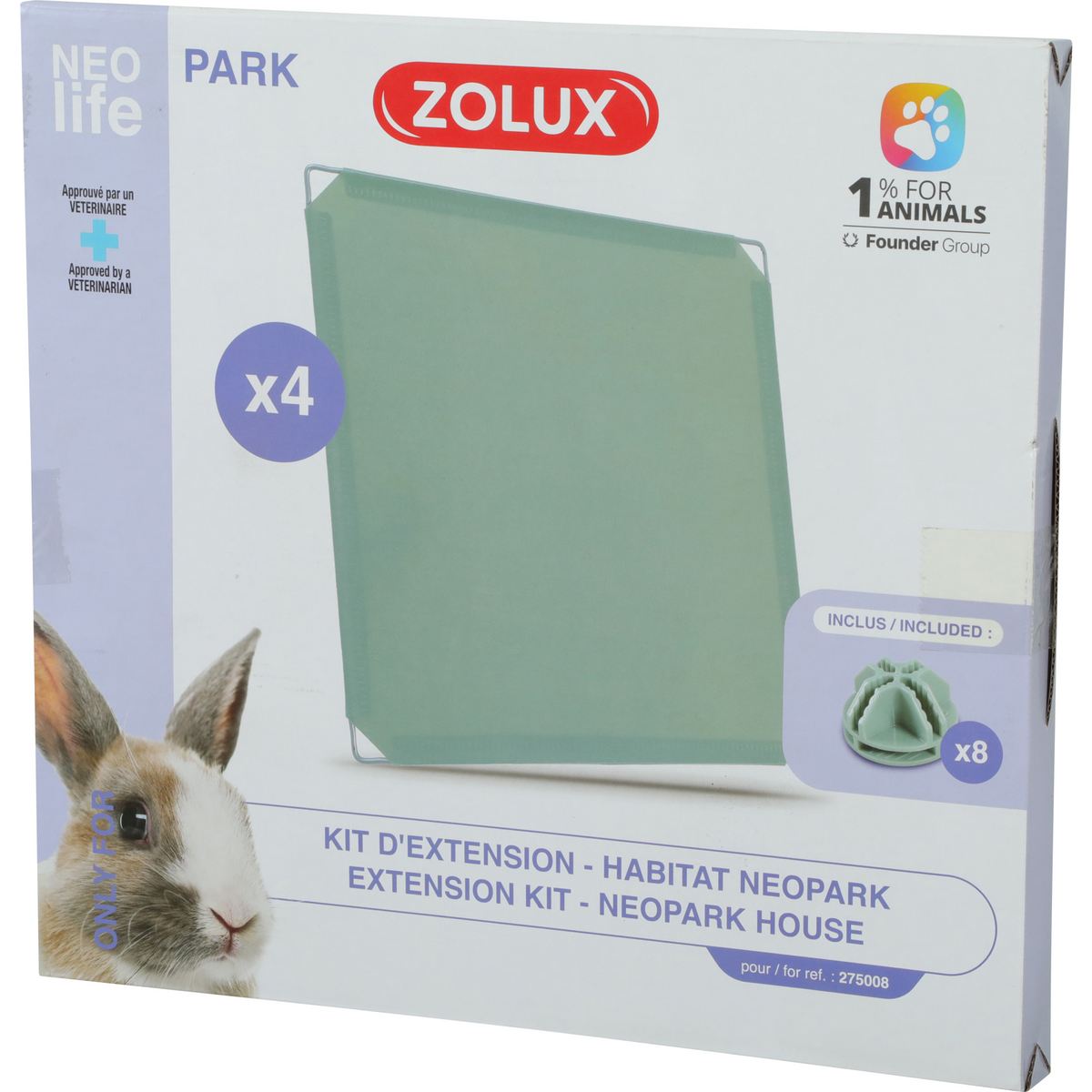 Zolux Extension Kit With 4 Solid Panels For Neolife Rabbit Neopark