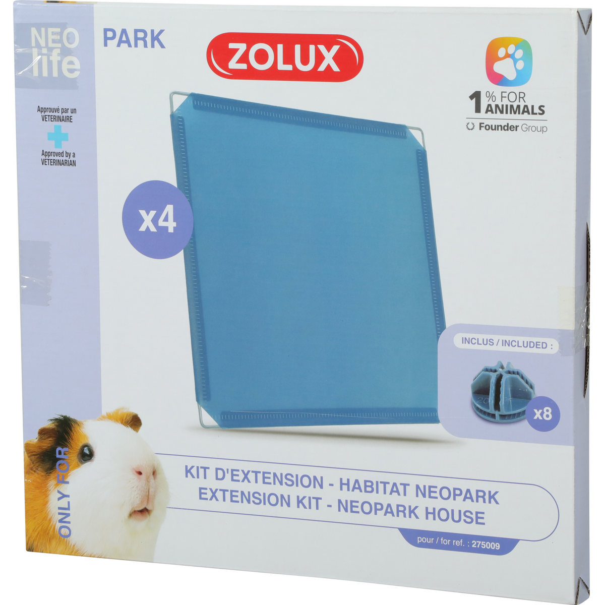 Zolux Extension Kit With 4 Solid Panels For Neolife Guinea Pig Neopark
