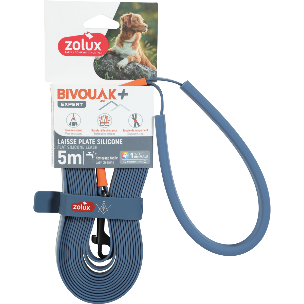 Zolux BVK Silicone Flat Lead Blue, 5 m
