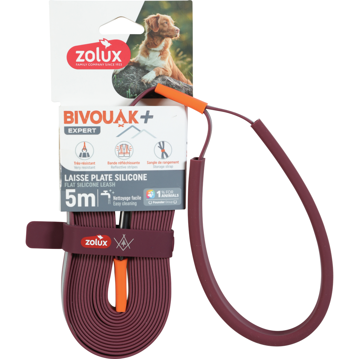 Zolux BVK Silicone Flat Lead Red, 5 m
