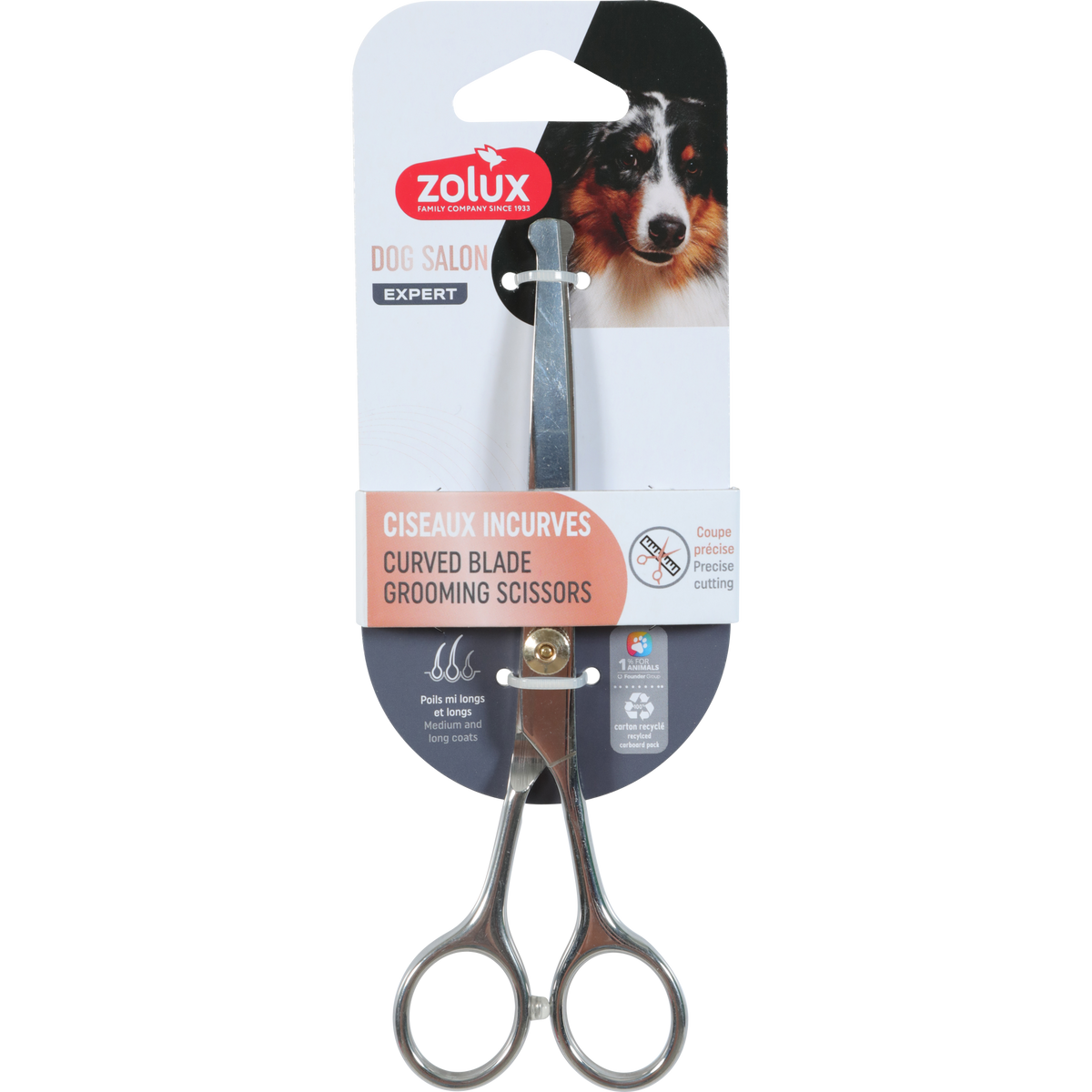 Zolux Curved Blade Grooming Scissors