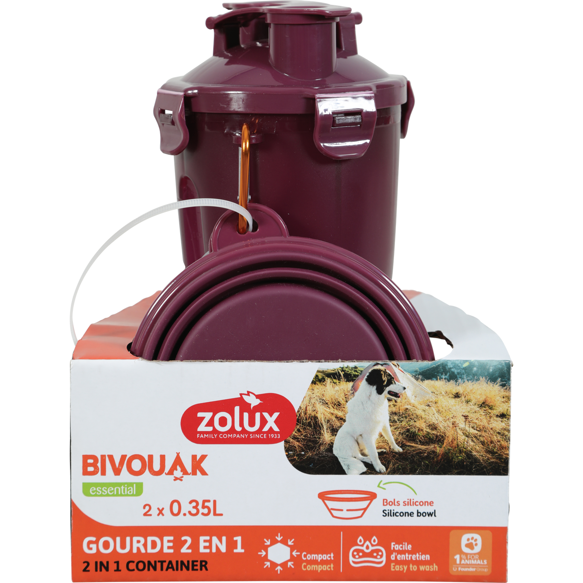 Zolux BVK 2-in-1 Bottle Red