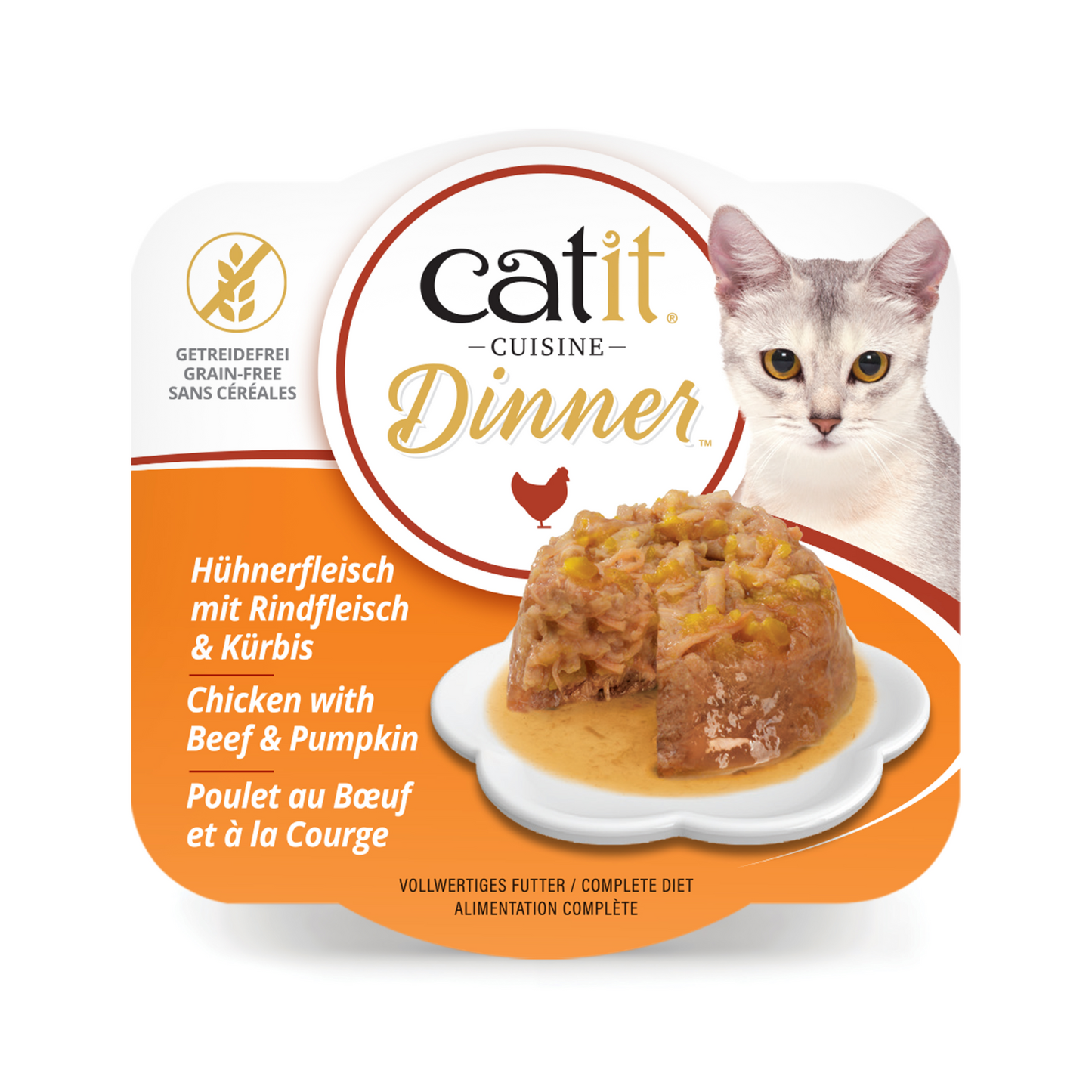 Catit Chicken Dinner, Beef & Pumpkin 75 g, 6 pcs/box
