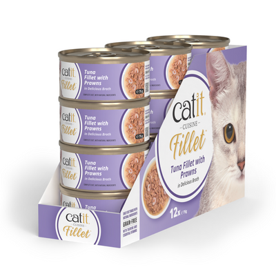 Catit Cuisine Tuna Fillet with Prawns, Wet Food for Adult Cats