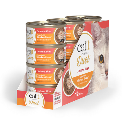 Catit Cuisine Duet, Salmon with Chicken, Wet Food for Adult Cats