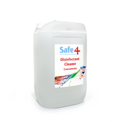 Safe4 Concentrated Disinfectant Cleaner, Odourless Scent, Enhanced Formula, 25 L