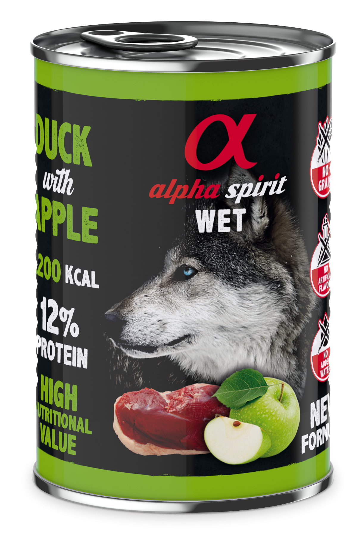 Alpha Spirit Canned Dog Food Duck With Green Apple 400 g