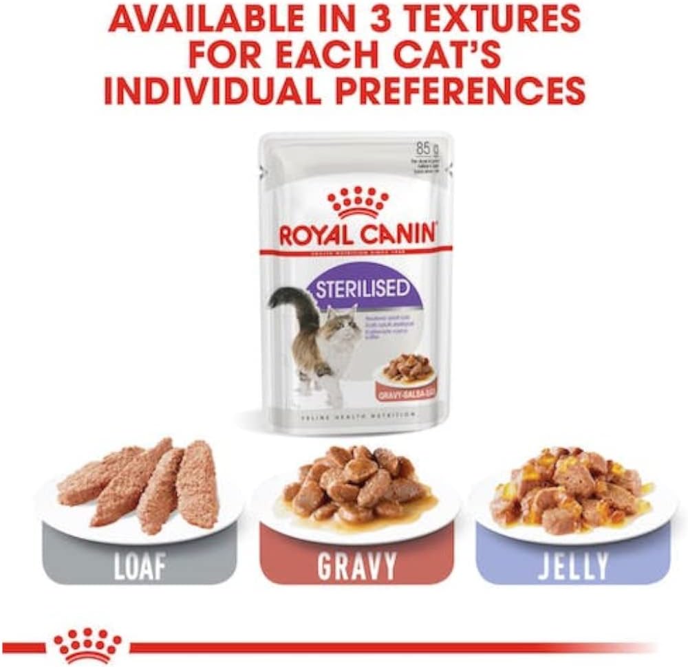 Royal Canin Feline Health Nutrition Sterilised Jelly (WET FOOD - Pouches) 12 x 85g