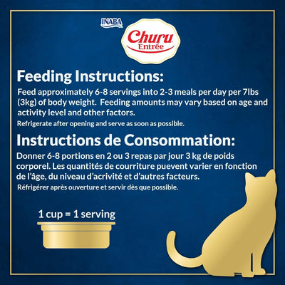 INABA Churu Entrée Pate for Cats, Grain-Free, High Protein, Prebiotic Complete & Balanced Wet Cat Food - Tuna with Salmon Recipe