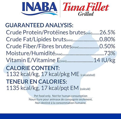 INABA Premium Grilled Tuna Fillet Cat Treats with Vitamin E and Green Tea Extract - Box of 10