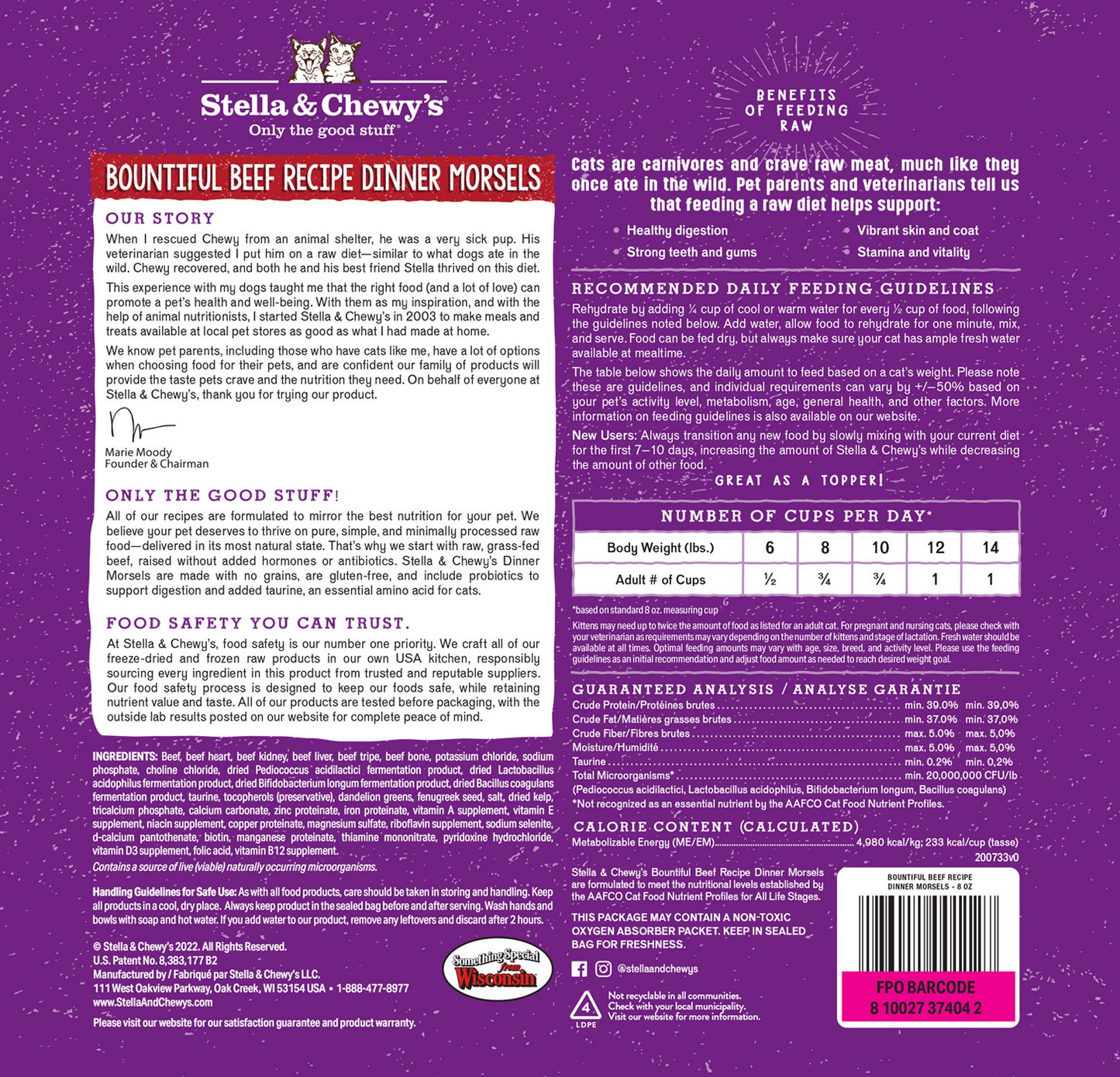 Stella & Chewy's Cat Freeze Dried Dinner Morsels - Bountiful Beef Recipe