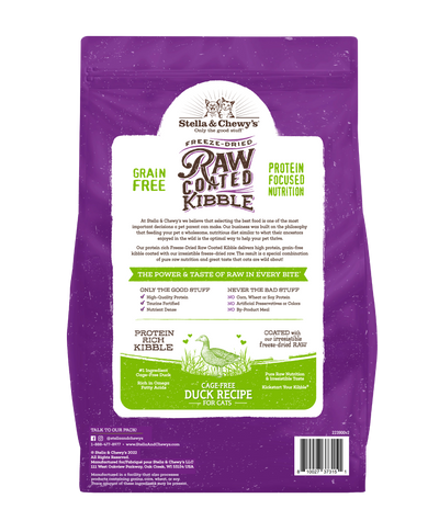 Stella & Chewys Baked Kibble for Cats - Raw Coated Cage-Free Duck Recipe