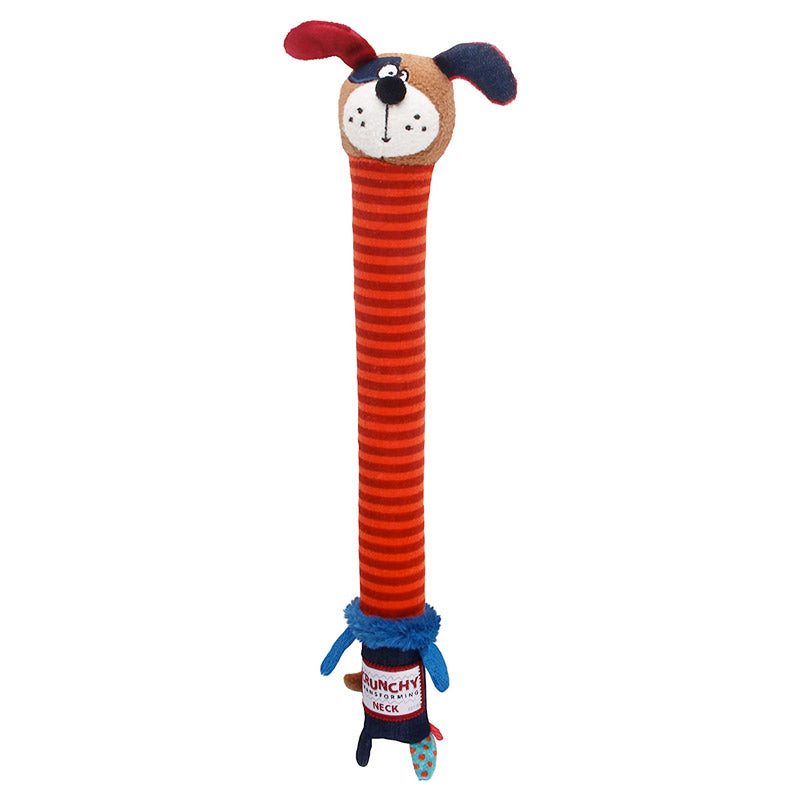 GiGwi Crunchy Neck Plush Friendz Dog with Bone & Squeaker - Small