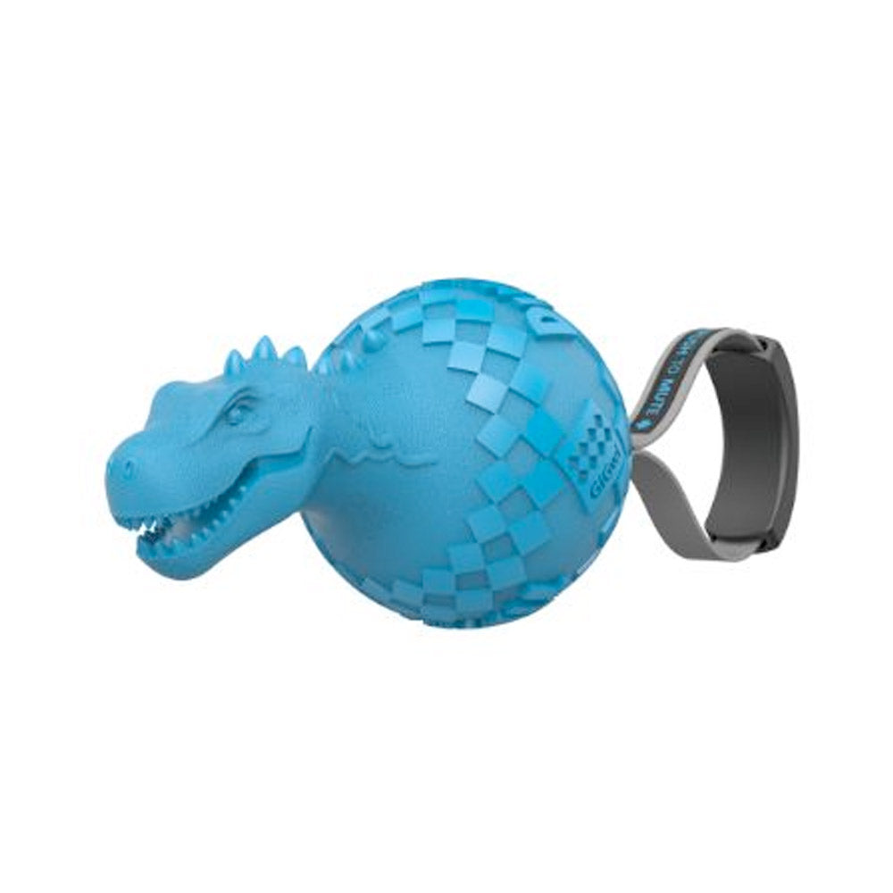 GiGwi Dinoball T-Rex Push To Mute Lake Blue - Light Blue