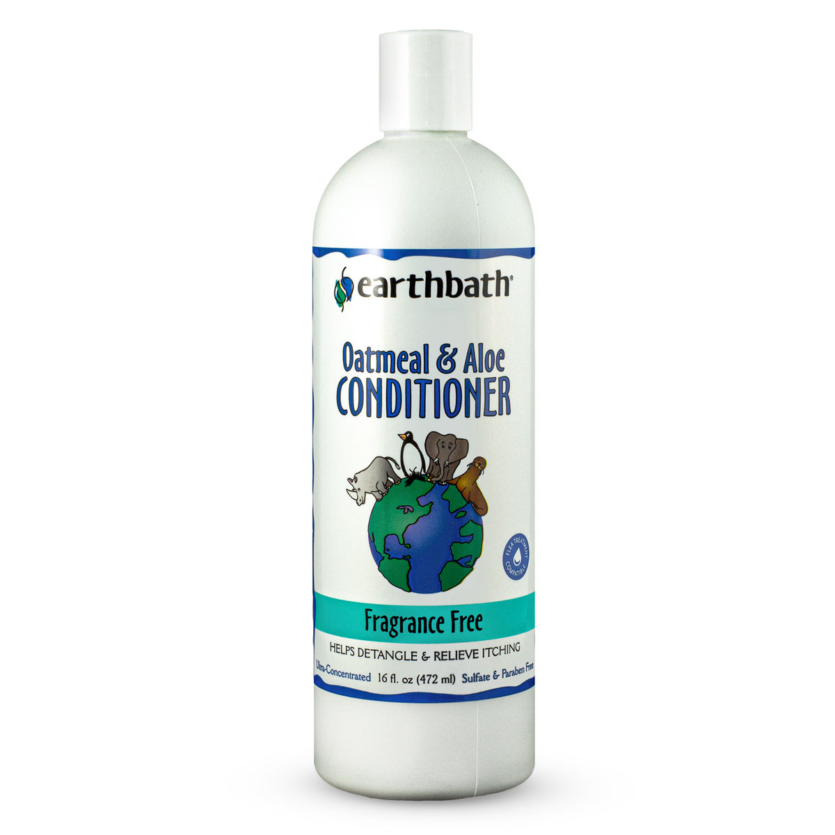 Earthbath Oatmeal & Aloe Conditioner, Fragrance Free, Helps Relieve Itchy Dry Skin, Made in USA, 16 oz