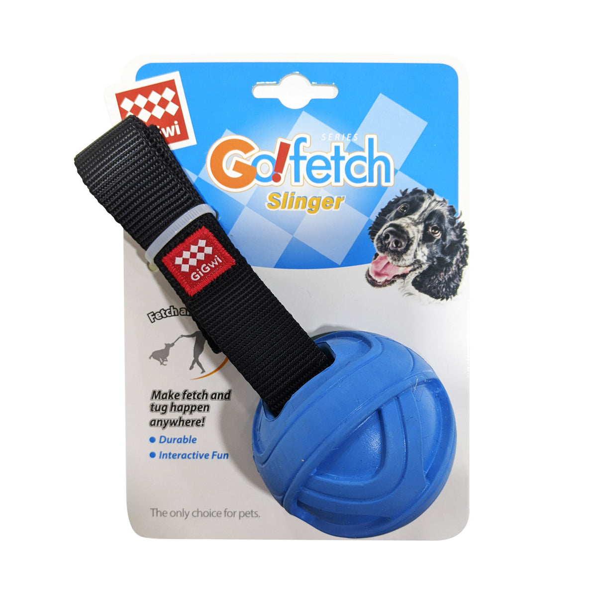 GiGwi Go Fetch Rubber Slinger Balls - Blue