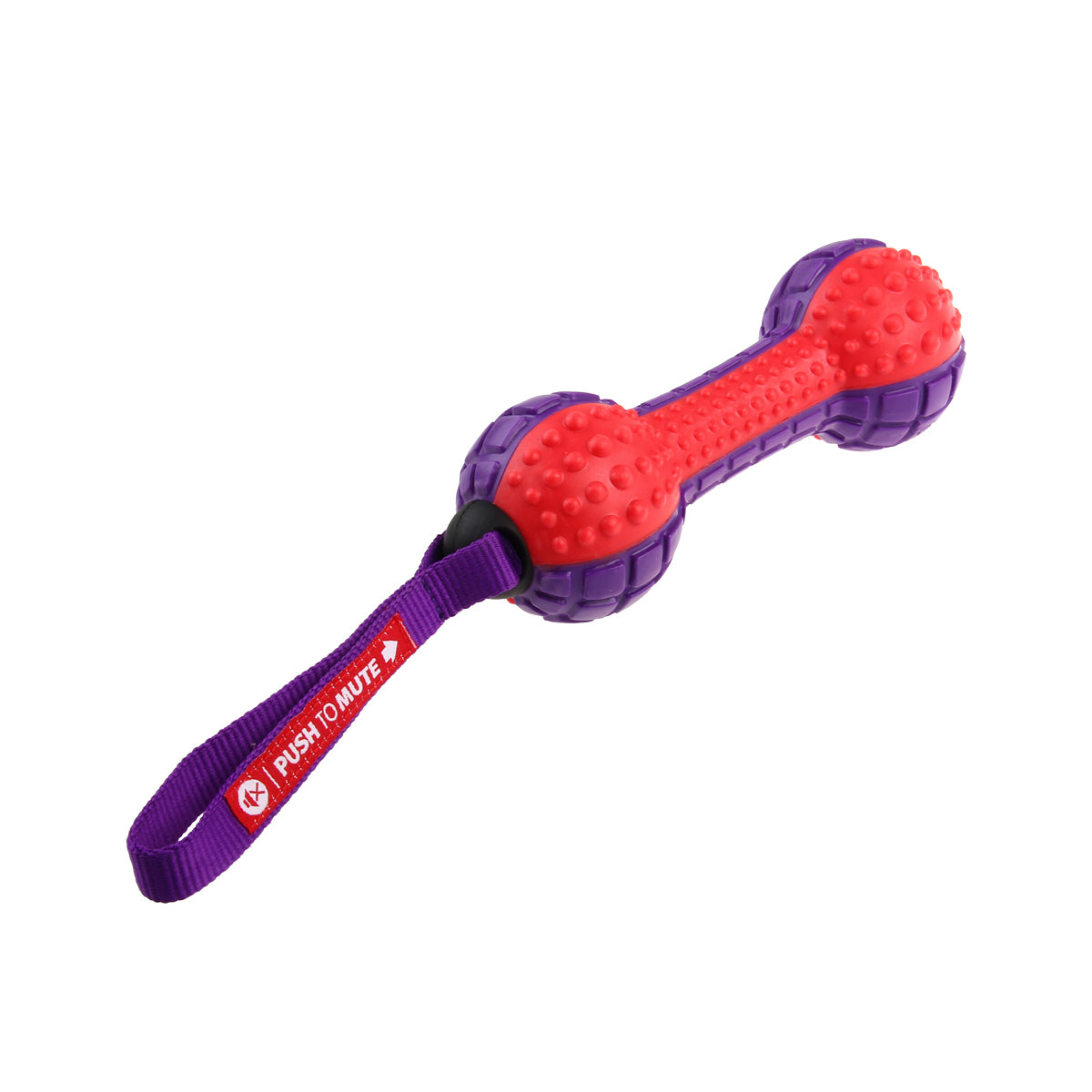 GiGwi Dumbell ‘Push To Mute’ - Red/Purple