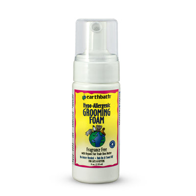 Earthbath Waterless Grooming Foam for Cats & Kittens, Hypo-Allergenic & Fragrance Free, Made in USA, 4 oz pump