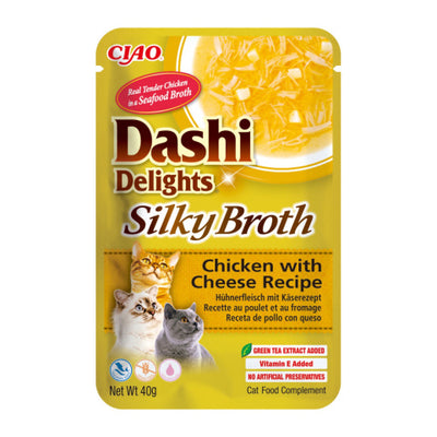 Inaba Dashi Delights Silky Broth Chicken with Cheese Cat Treat Recipe - 40g
