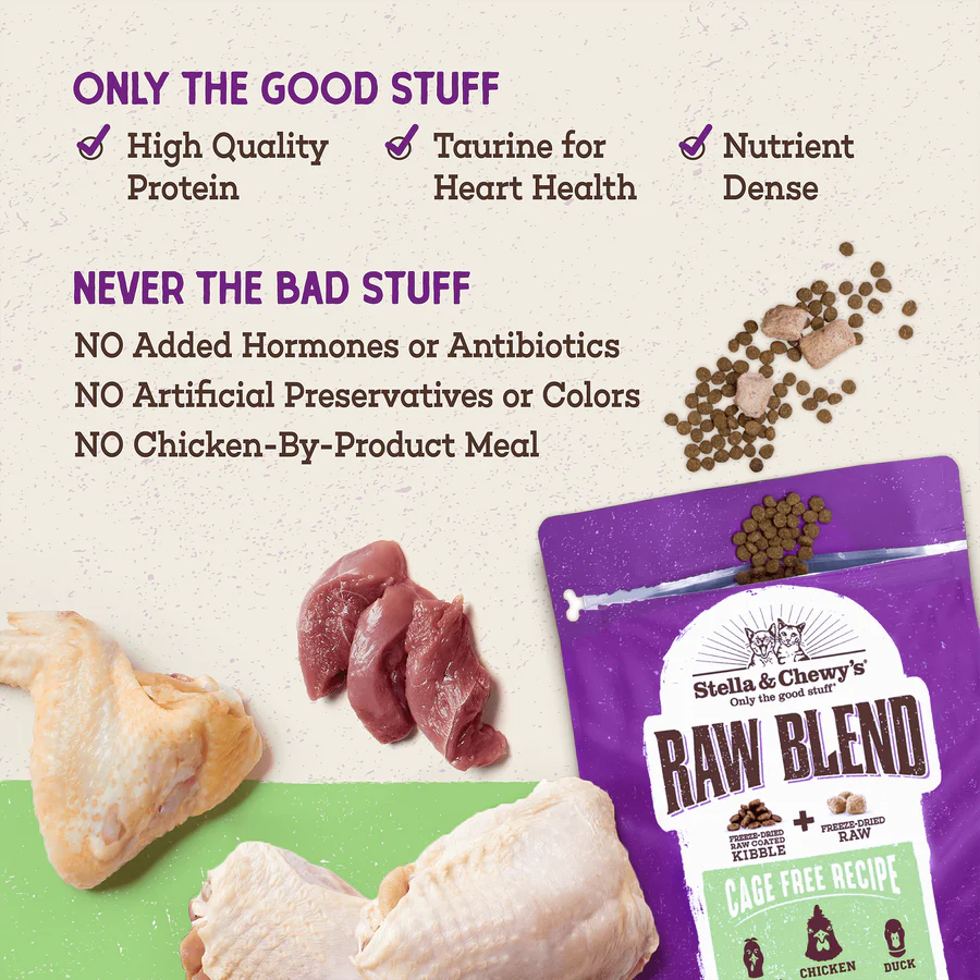 Stella & Chewy's Baked Kibble for Cats - Raw Blend Cage-Free Recipe