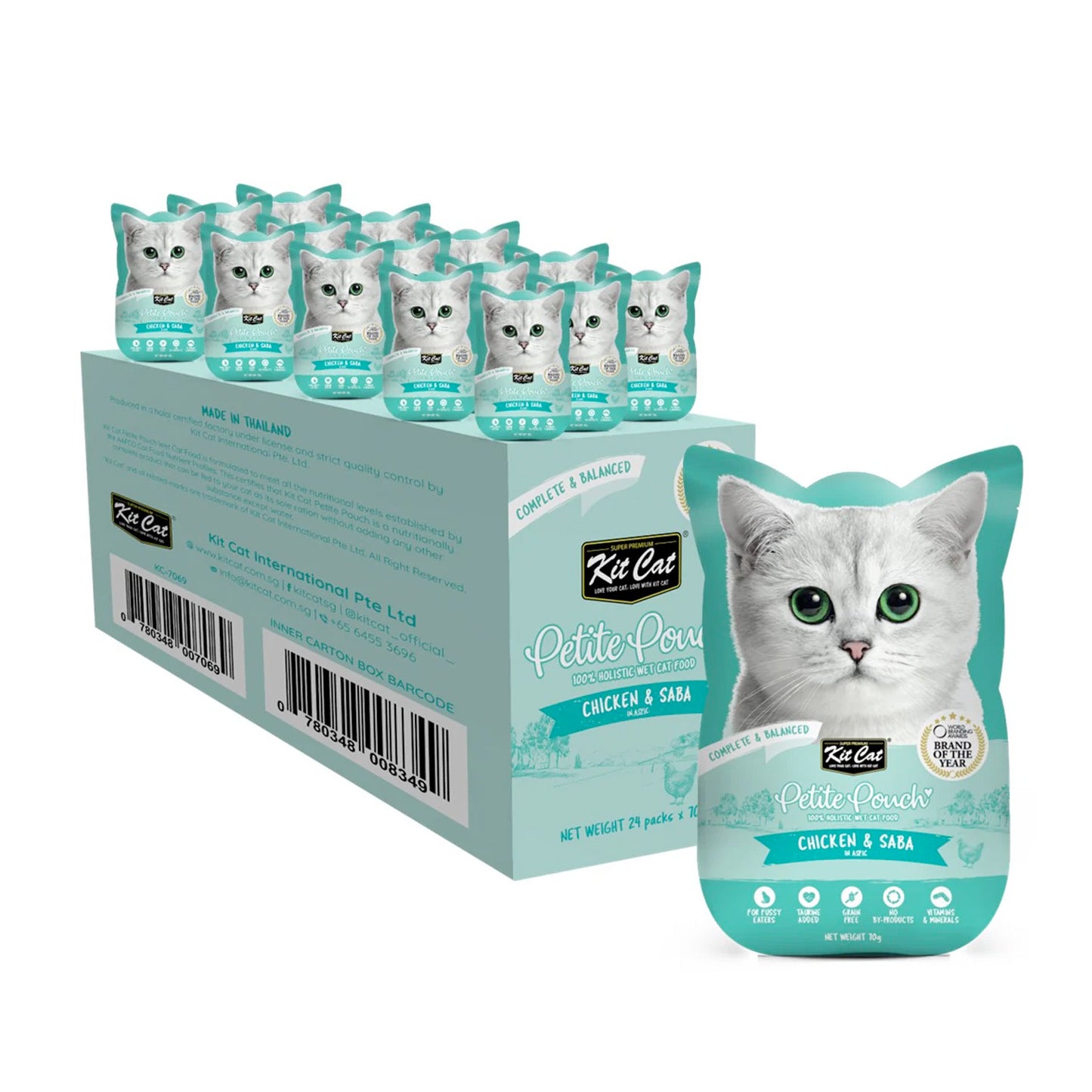 Kit Cat Petite Pouch 70g Chicken & Saba (1 Box -24pcs)