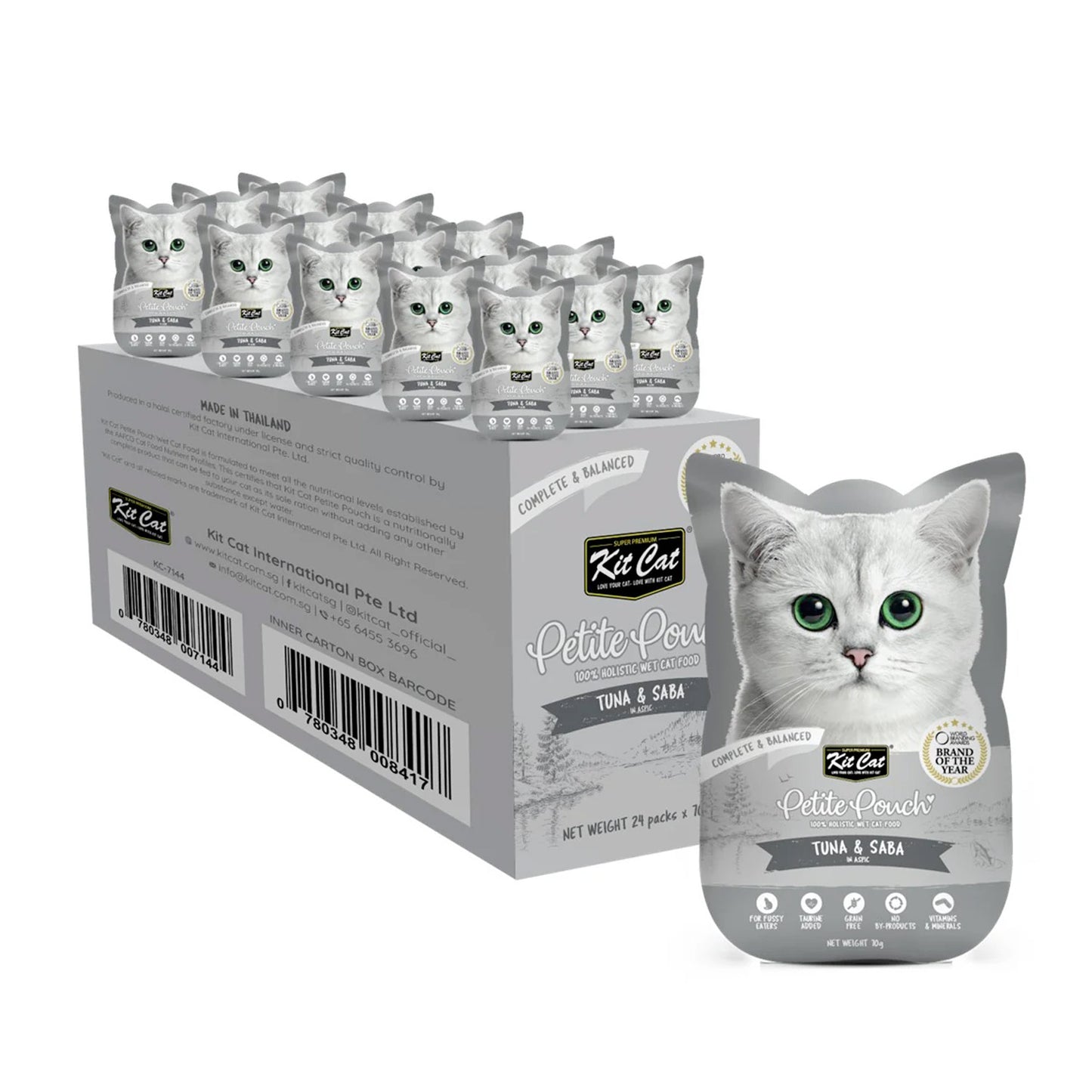 Kit Cat Petite Pouch 70g Tuna & Saba (1 Box -24pcs)