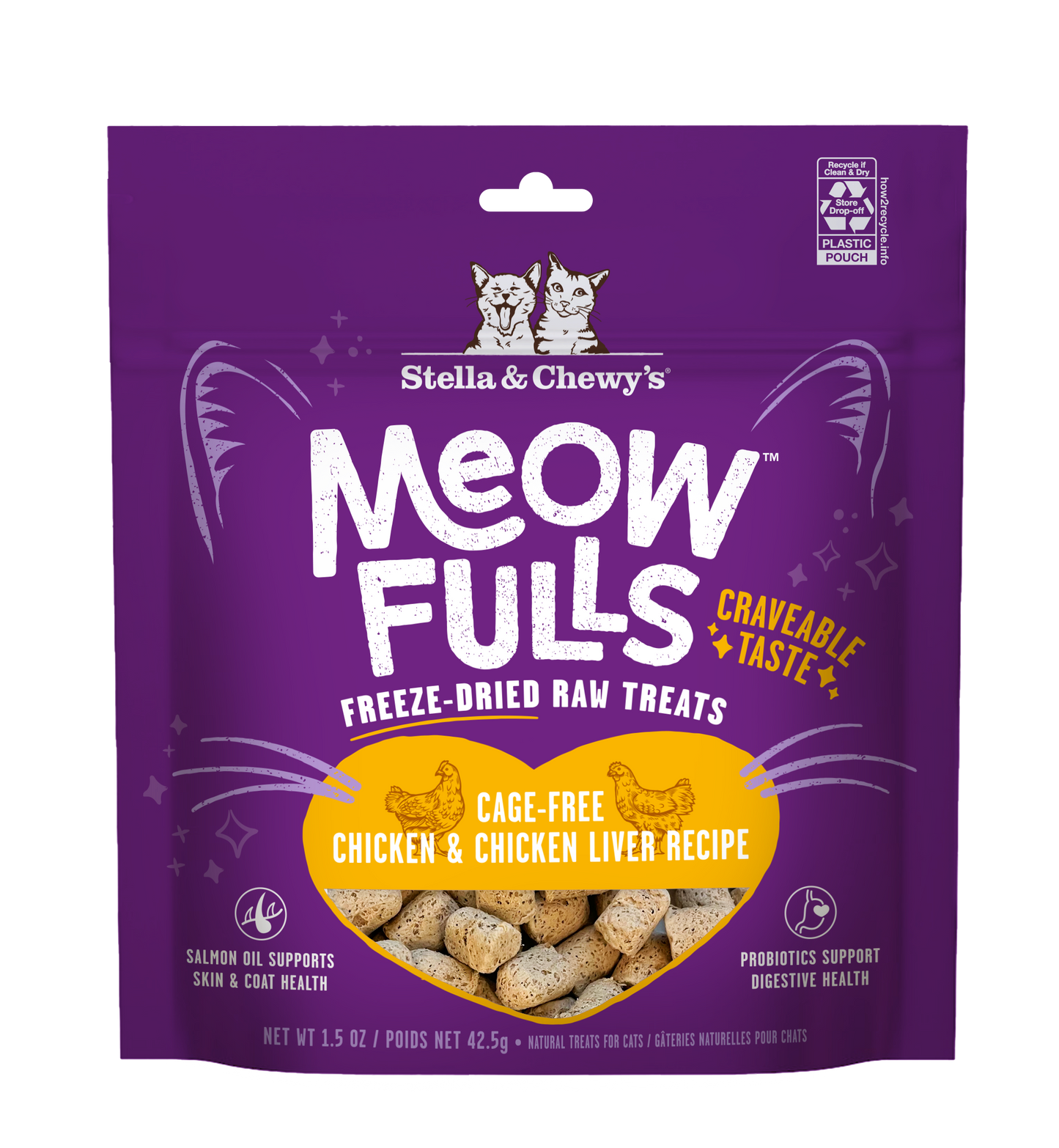 Stella & Chewy's Meowfulls Freeze Dried Cat Treats Chicken & Chicken Liver Recipe - 1.5 oz
