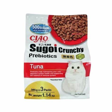 Inaba Ciao Sugoi Crunchy Plus Tuna Flavor Prebiotics Cat Treat - 3PCS/PK - 1.14 kg