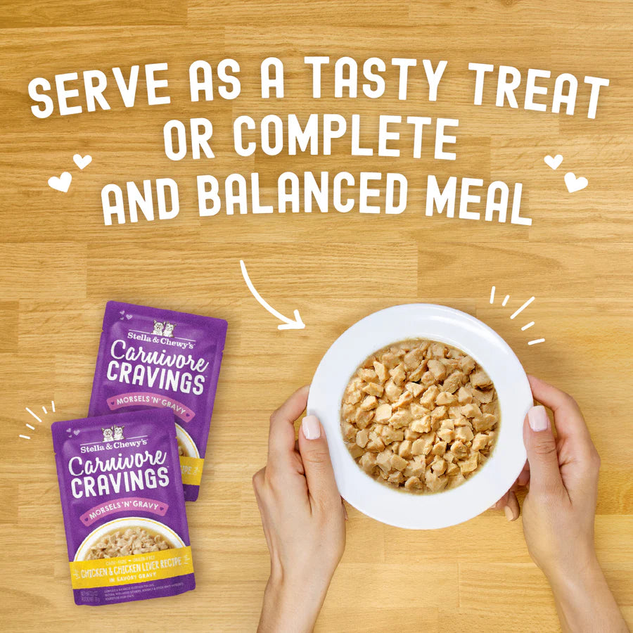 Stella & Chewy's Carnivore Cravings Morsels'N'Gravy - Chicken & Chicken Liver Recipe - 2.8 oz