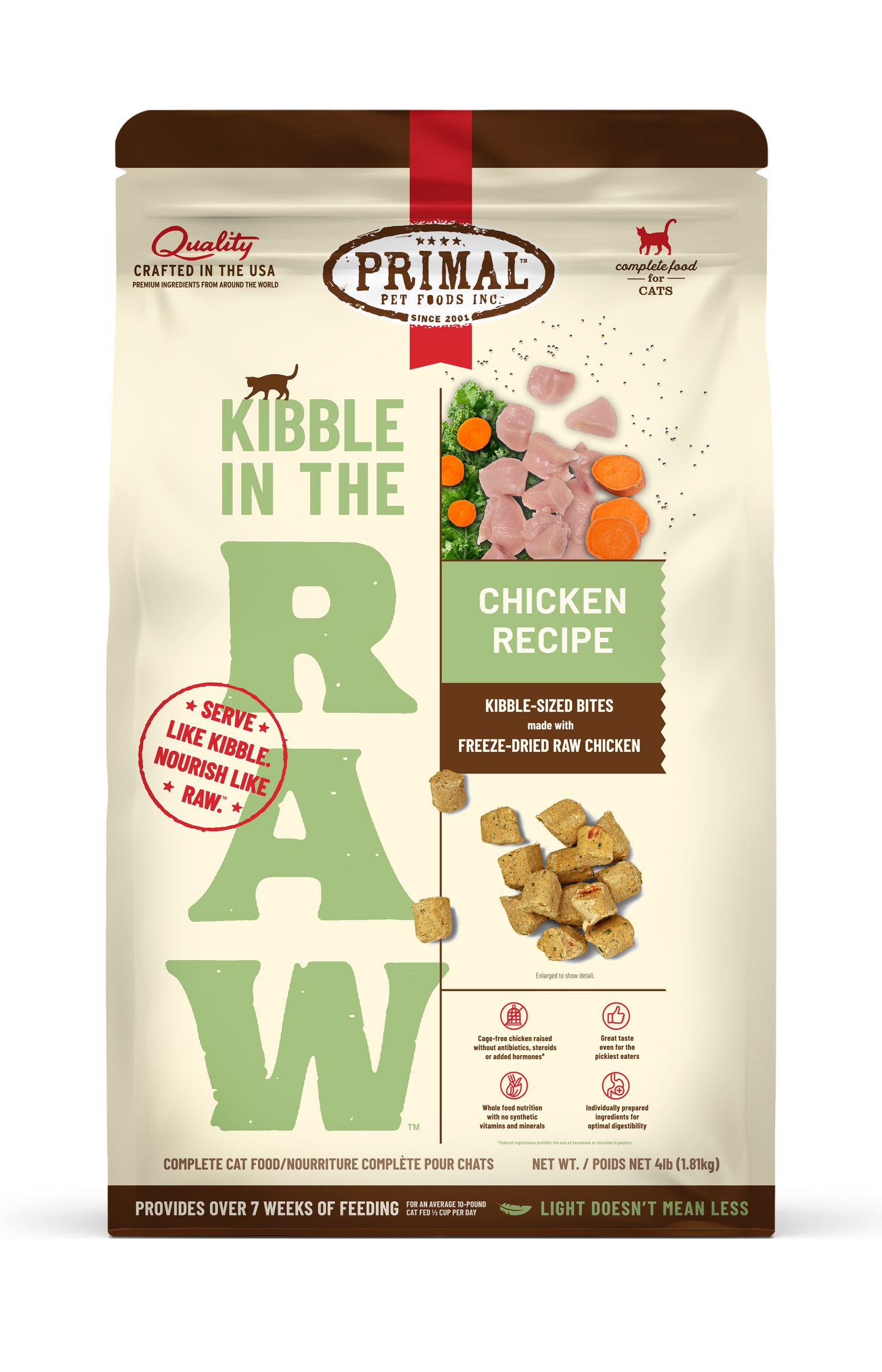 Primal Kibble in the Raw Cat Food – Chicken Recipe