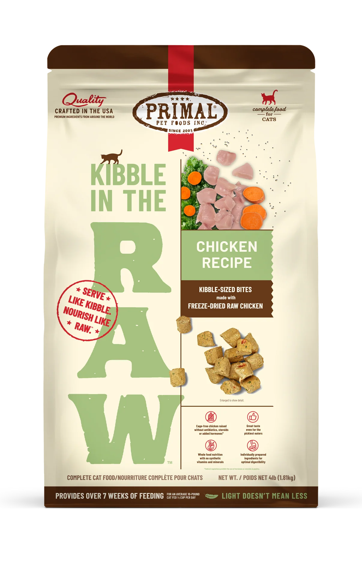Primal Kibble in the Raw Cat Food – Chicken Recipe