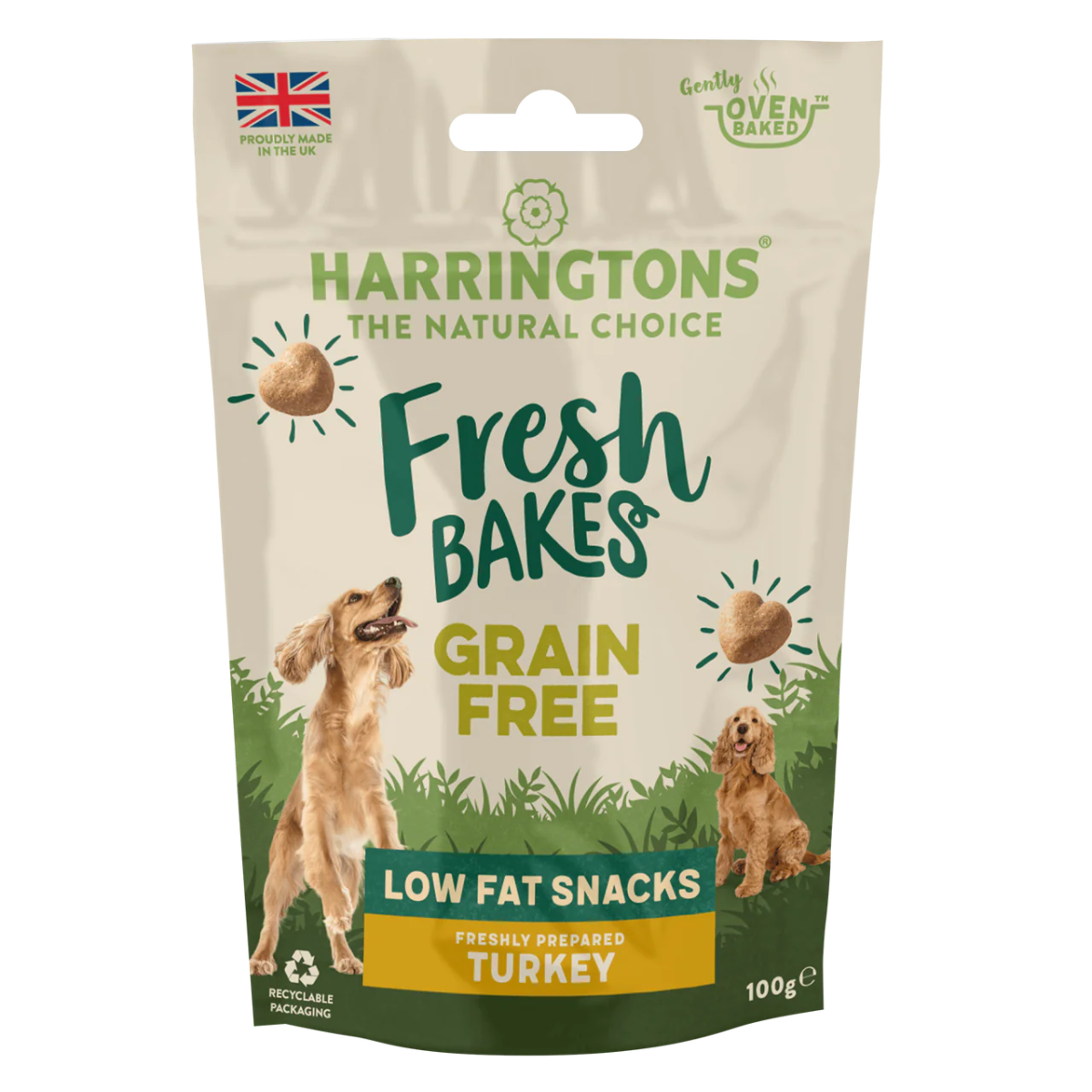 Harringtons Fresh Bake Low Fat Turkey Dog Treats 100g