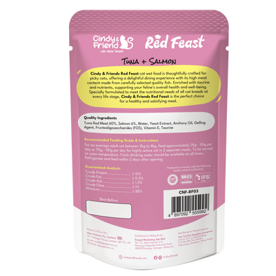 Cindy & Friend Red Feast Tuna With Salmon Wet Cat Food Pouch